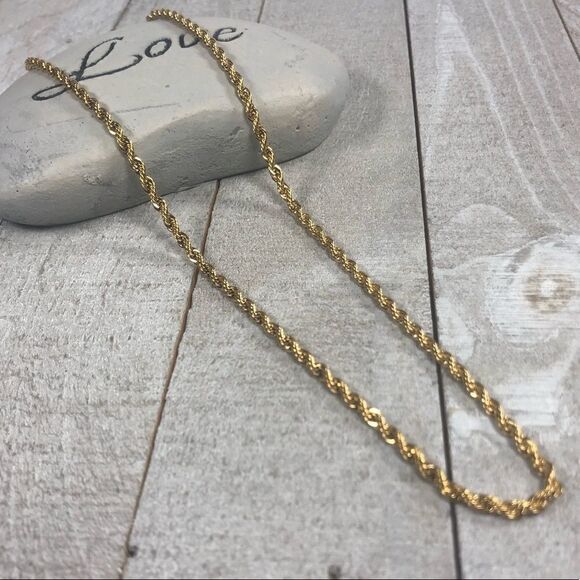 NEW 18k Real Gold Plated Rope Chain Necklace - Picture 1 of 8